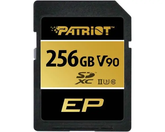 Card de memorie Patriot EP, 256GB, SDXC, Clasa 10, V90, UHS-II U3