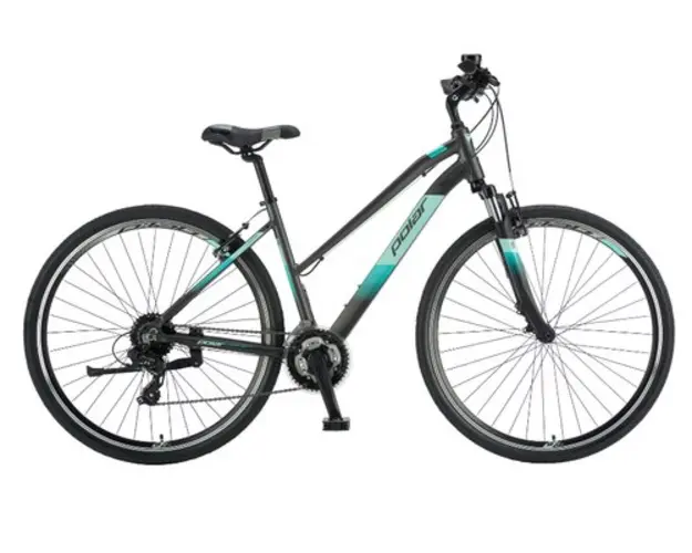 Bicicleta Trekking Polar FORESTER COMP LADY, 28inch, L, Frane V-Brake, 24 viteze (Gri/Albastru)