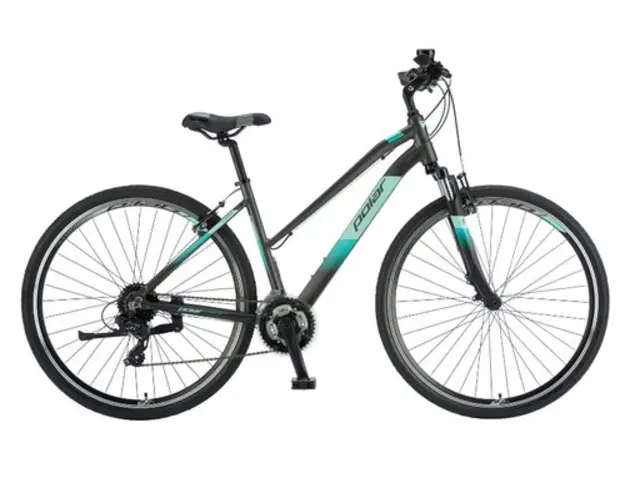Bicicleta Trekking Polar FORESTER COMP LADY, 28inch, M, Frane V-Brake, 24 viteze (Gri/Albastru)