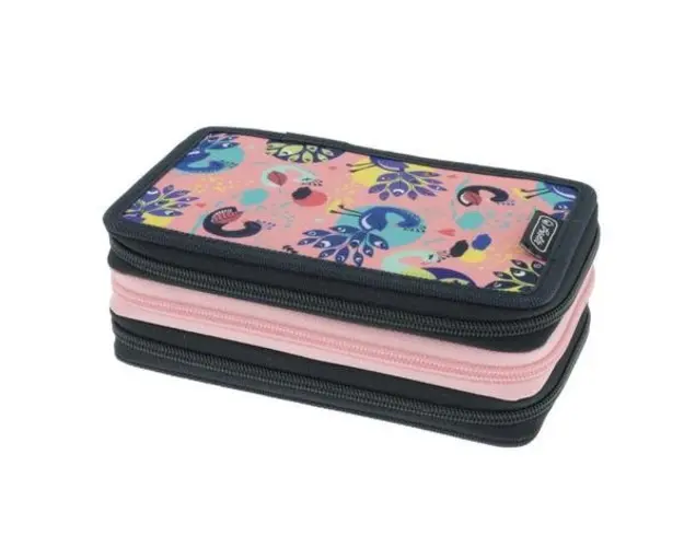 Penar echipat Herlitz, 31 piese, 3 compartimente, motiv Fancy Peacock