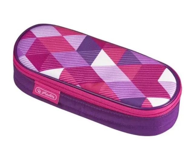 Penar tip etui oval Herlitz, motiv Pink Cubes