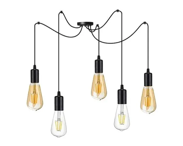 Pendul Adviti LINO AD-LD-6360BE27, 5 x 60W, E27, IP20, metal, Negru