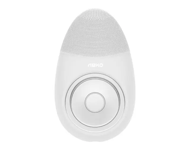 Perie electrica faciala Abko SV01, Silicon, Incarcare USB, Ultrasonic (Alb)