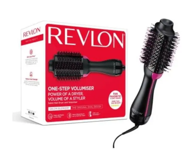 Perie electrica fixa REVLON One-Step Hair Dryer & Volumizer RVDR5222E2 pentru par mediu si lung (Negru)