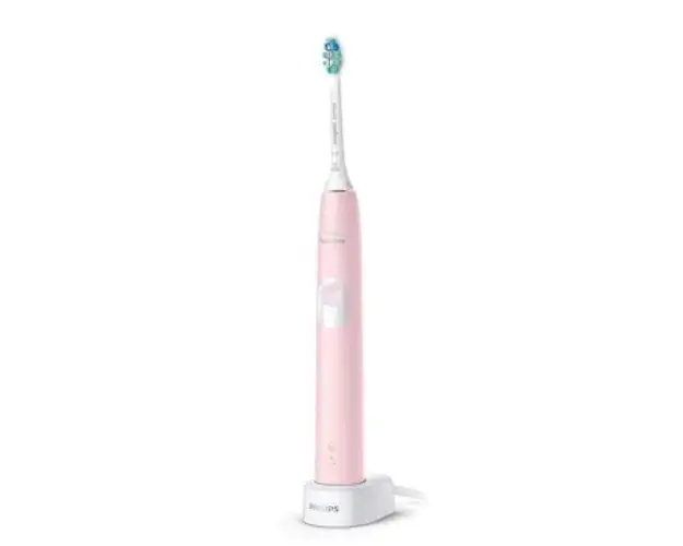 Periuta de dinti electrica Philips Sonicare ProtectiveClean 4300 HX6806/04, 62000 miscari/min, 2 Programe, 1 Capat (Alb/Roz)