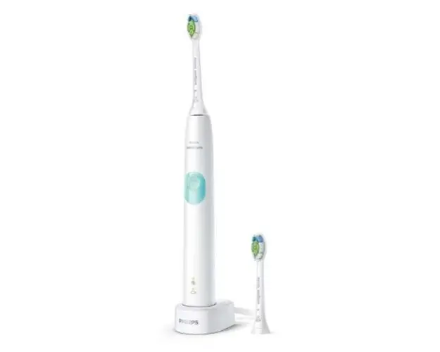 Periuta de dinti electrica Philips Sonicare 4300 ProtectiveClean, 62000 miscari/min, Senzor presiune, Program Cleaning/Polishing, 2 capete (Alb/Verde)