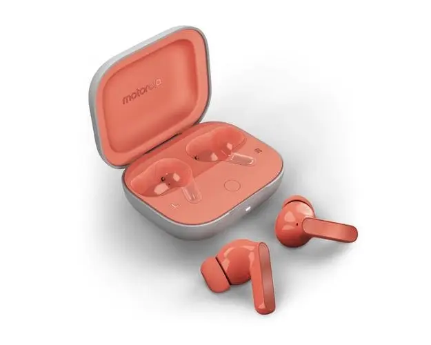 Casti True Wireless Motorola MOTO Buds Guitar, Bluetooth, In-Ear, Smart ANC, Dolby Atmos, Sunet Bose (Roz)
