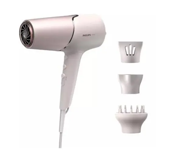 Uscator de par Philips Seria 5000 BHD530/20, 2300 W, 3 setari de caldura, 2 viteze, Tratament ionic (Roz)