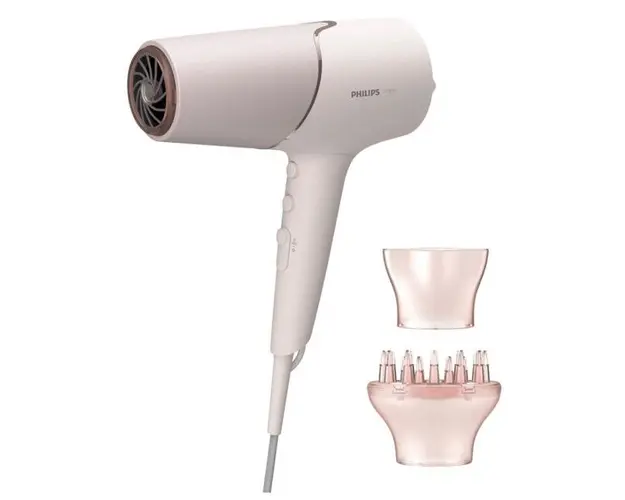 Uscator de par Philips BHD530/00, 2300W, tehnologie ThermoShield, ingrijire cu ioni, 6 setari de viteza/temperatura, difuzor, cap de coafare 11 mm (Roz)