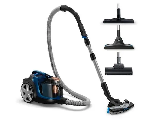 Aspirator fara sac Philips PowerPro Expert FC9745/09, 900 W, 2 l, Tehnologie Ciclonica, Filtru HEPA 13 (Negru/Albastru)