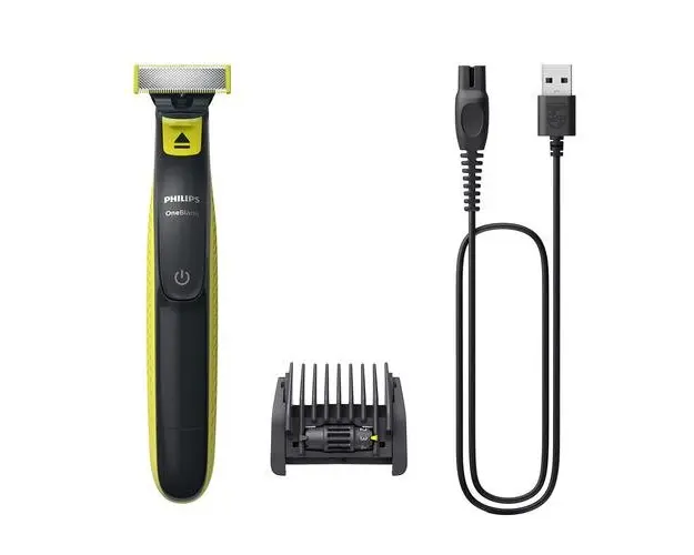 Aparat de tuns si ras Philips QP2724/20 OneBlade, Pieptene reglabil 5 in 1, 45 minute autonomie (Negru/Verde)