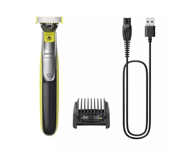 Aparat de tuns si barbierit Philips QP2734/20 OneBlade 360, Pieptene reglabil 5 in 1, 60 minute autonomie, Wet&Dry (Negru/Verde)