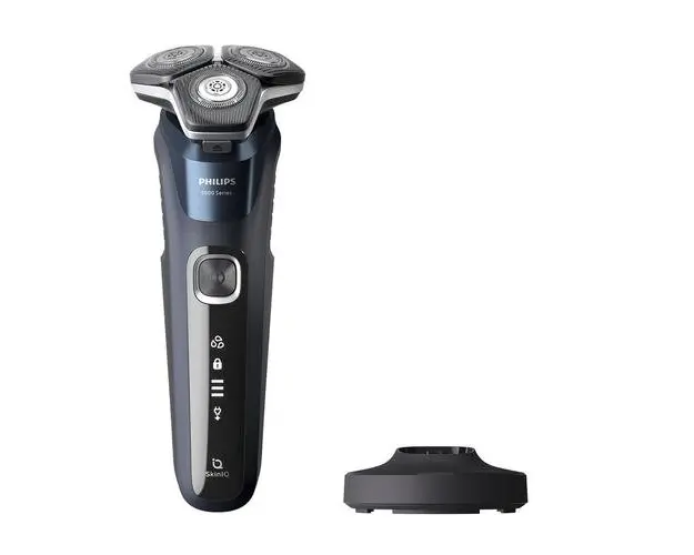 Aparat de ras electric Philips Shaver Seria 5000 S5885/25, Wet&Dry, Autonomie 60 minute, 9 W (Gri/Albastru)