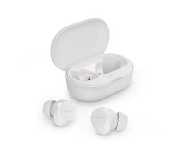 Casti True Wireless Philips TAT1209WT/00, Bluetooth 5.3, Control tactil, IPX4 (Alb)