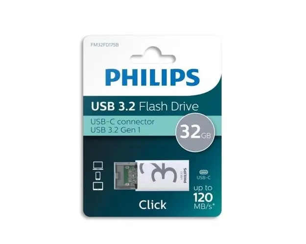 Stick USB Philips Click Series, 32GB, USB Type-C 3.2