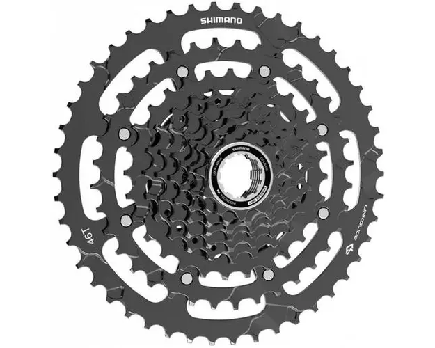 Pinioane Bicicleta Shimano Cues CS-LG400-9, 9 viteze, 11-46T, Negru