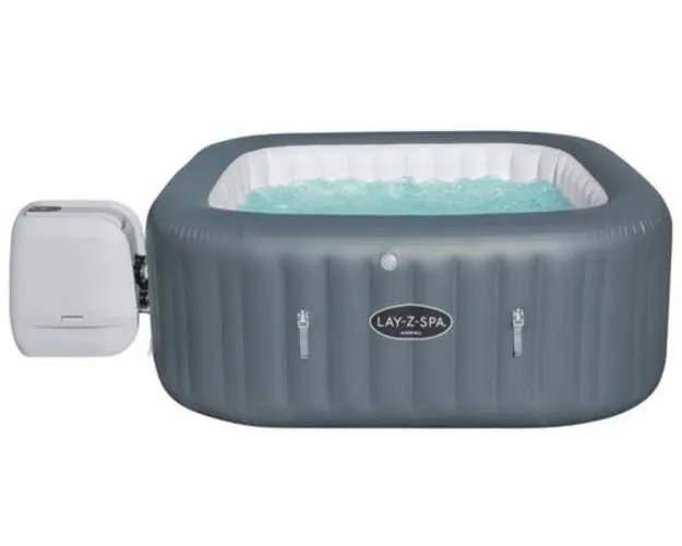 Piscina supraterana cu sistem de hidromasaj BestWay LAY-Z-SPA, Dreptunghiulara, 180 x 180 x 71 cm, 795 L (Gri)