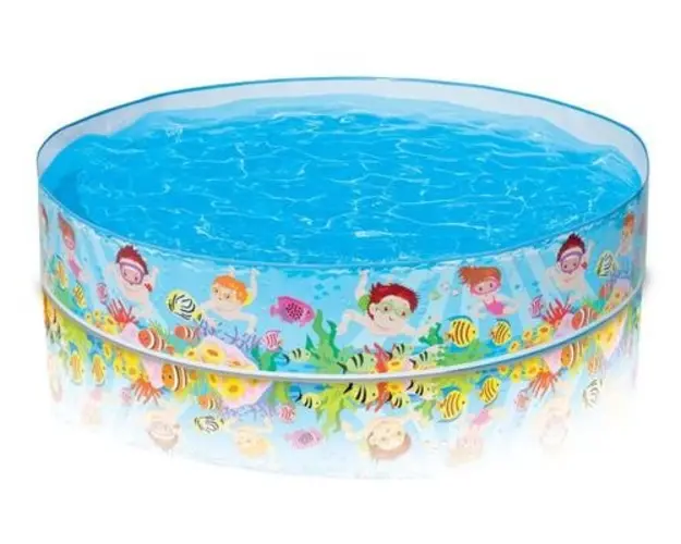 Piscina supraterana pentru copii INTEX Snorkel Buddies Snapset™ Pool, Rotunda, 152 x 25 cm (Albastru/Verde)