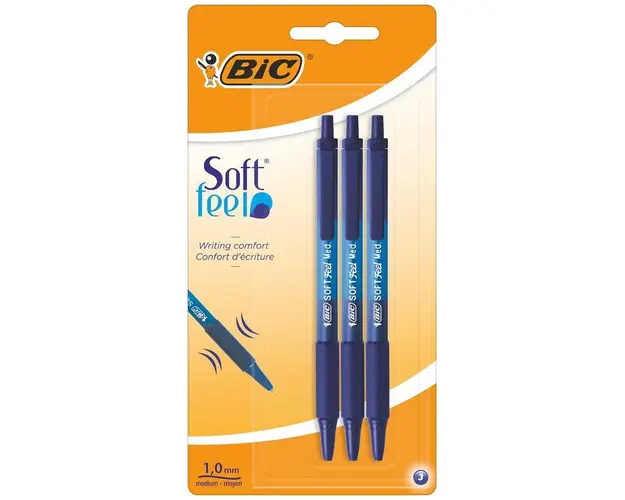 Pix Soft Feel Clic Grip, Albastru, 3 buc/set BIC