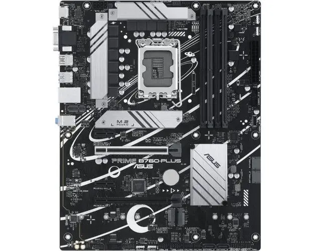 Placa de baza Asus Prime B760-PLUS, LGA1700, 4x DDR5, 1x DisplayPort, 1x HDMI, 1x VGA, 2x PCIe x16, 2x PCIe x1, 3x M.2, 4x SATA 6Gbps, 2.5Gbps LAN, ATX