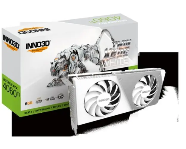 Placa video INNO3D GeForce RTX 4060 Ti TWIN X2 OC WHITE 8GB GDDR6 128-bit 