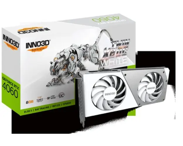 Placa video INNO3D GeForce RTX 4060 TWIN X2 OC WHITE 8GB GDDR6 128-bit