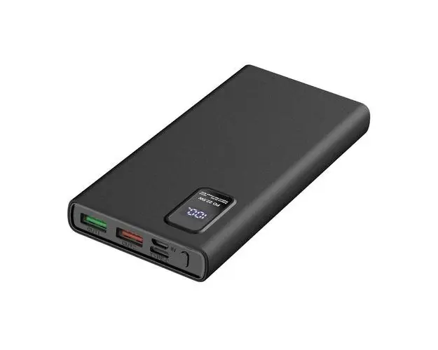 Acumulator extern Platinet Power Bank 10000mAh Polymer PD3.0, 22.5W, Super Fast Charge 3.0, QC3.0, Ecran LED, 2x USB-A, MicroUSB, USB Type-C (Negru)
