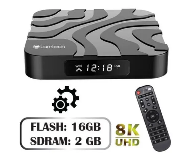 Player Multimedia Lamtech LAM020908, 8K, 2 GB RAM, 16 GB FLASH (Negru)