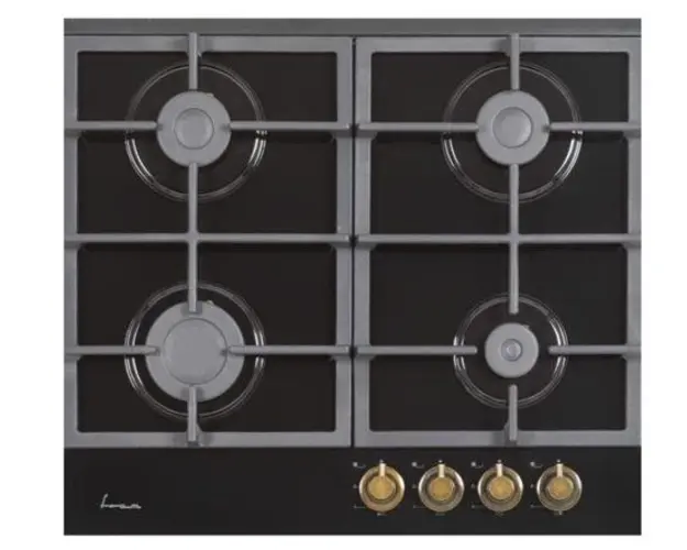 Plita incorporabila Fram FBH-S4IWF-GRBK, Gaz, 4 Arzatoare, Aprindere electrica, 60 cm (Negru)