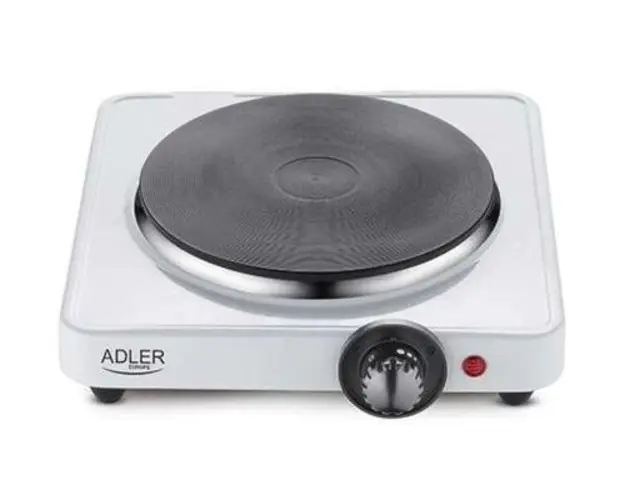 Plita electrica Adler AD6503, 1 Arzator, Control Temperatura, 1500 W (Alb)