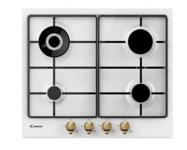Plita incorporabila Candy CHW6BR4WGTWA, Gaz, 4 Arzatoare, Siguranta arzatoare (Alb)