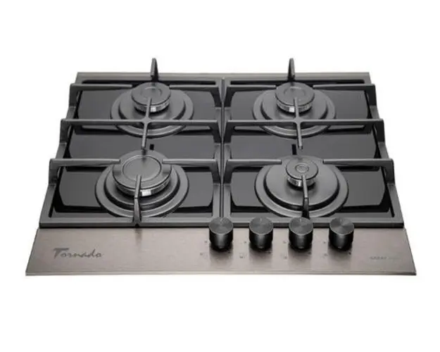 Plita incorporabila Tornado ECLIPSE, Gaz, 4 Arzatoare (Dark inox)