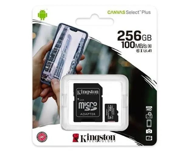 Card de memorie microSD Kingston, 256GB, Clasa 10 + Adaptor SD