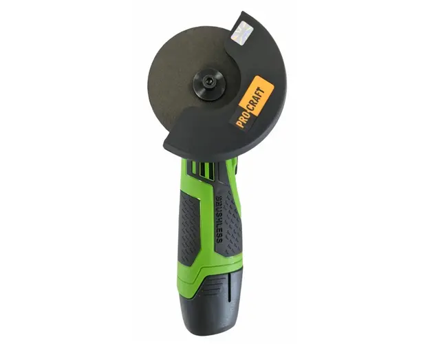 Polizor unghiular pe acumulator ProCraft PGA12, 500 W, Panza 76 mm, 20000 rpm + Acumulator Li-Ion 12 V / 2 Ah si Incarcator (Negru/Verde)