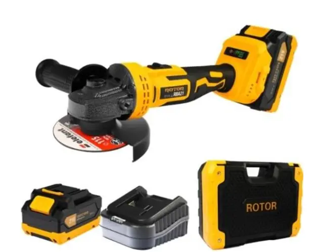 Polizor unghiular Rotor RBA21, acumulator, 21 V, 3 Ah, 8500 Rpm, incarcator, variator, valiza