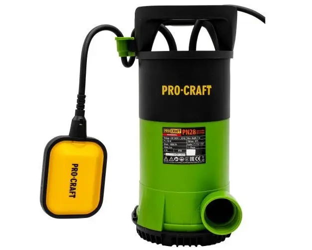 Pompa submersibila monoetajata ProCraft PN28, Debit maxim 14000 l/h, In carcasa de plastic