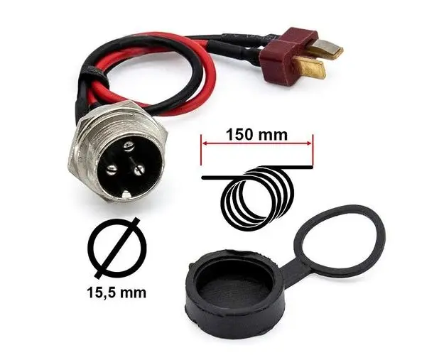 Port de incarcare GX16 3-pini, connector Dean Tip T, pentru trotinete electrice