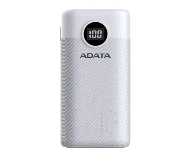 Acumulator extern ADATA AP10000QCD-DGT-CWH, 10000mAh, 2x USB A, 1x USB C (Alb)