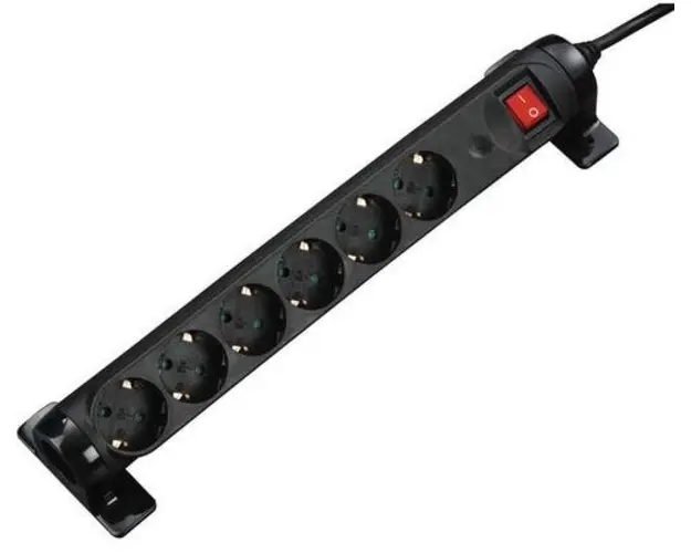Prelungitor Cuplaj rotativ HAMA 137255, 6 prize, 1,4 metri (Negru)