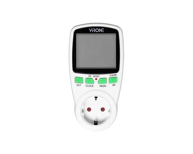 Priza programabila VIRONE DT-1(GS), schuko, 230V, 16A, 3680W, 12/24 ore, IP20, 16 programe, functie vara/iarna, Alb