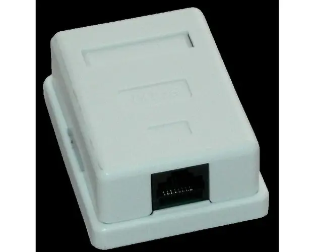 Priza UTP simpla aplicata cat.5e, EMTEX EMT-UTP5E-1P-PT