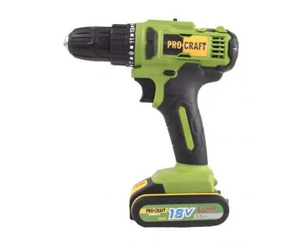 Masina de gaurit si insurubat cu acumulator Procraft Compact PA18C, 18V, 1.5 Ah + 2 acumulatori