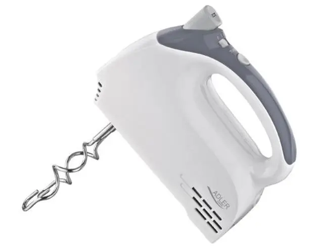 Mixer de mana Adler AD 4201, 300 W, 5 trepte (Alb)
