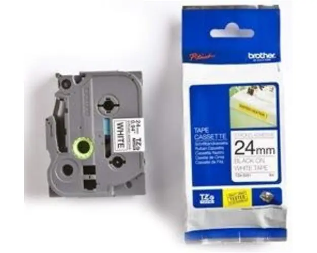 Banda laminata Brother TZES251 24mm/8m (negru/alb)