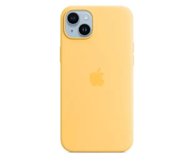 Protectie Spate Apple Silicone pentru Apple iPhone 14 Plus, Magsafe (Portocaliu)