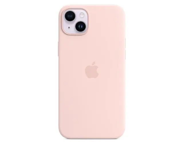 Protectie Spate Apple Silicone pentru Apple iPhone 14 Plus, Magsafe (Roz)