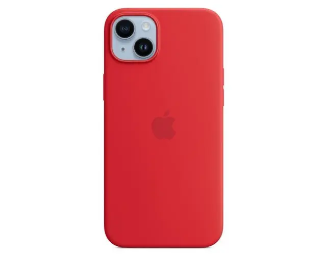 Protectie Spate Apple Silicone pentru Apple iPhone 14 Plus, Magsafe (Rosu)
