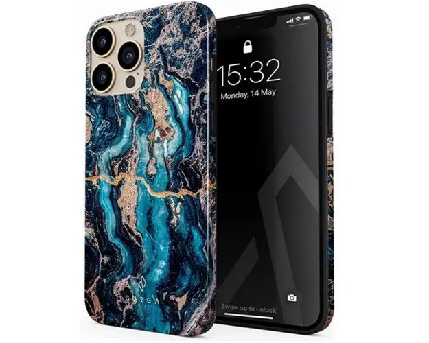 Protectie Spate Burga Dual Layer Mystic River pentru Apple iPhone 14 Pro Max (Multicolor)