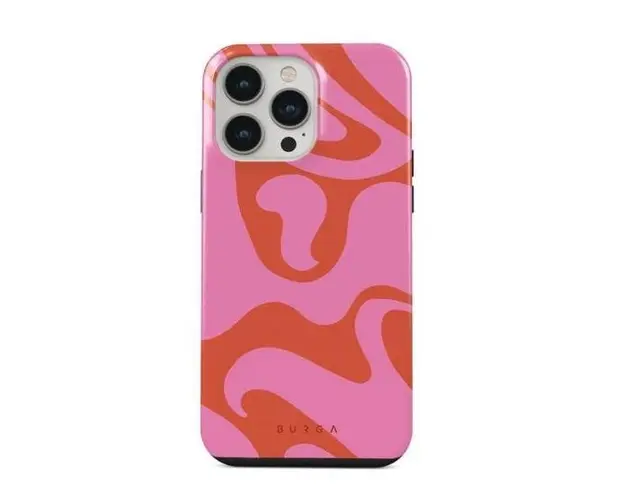 Protectie spate Burga Dual Layer Ride the Wave pentru Apple iPhone 14 Pro Max (Mov/Rosu)