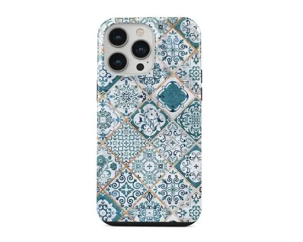 Protectie Spate Burga Dual Layer Tropical Oasis pentru Apple iPhone 14 Pro (Multicolor)